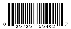 UPC barcode number 025725554027