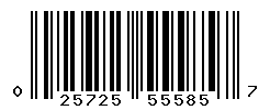 UPC barcode number 025725555857