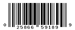 UPC barcode number 025866591899