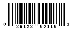 UPC barcode number 026102601181