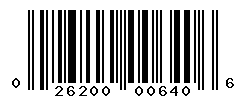 UPC barcode number 026200006406