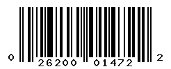 UPC barcode number 026200014722