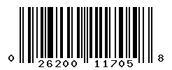 UPC barcode number 026200117058