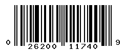 UPC barcode number 026200117409