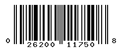 UPC barcode number 026200117508