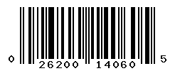 UPC barcode number 026200140605