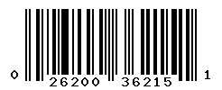 UPC barcode number 026200362151