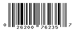 UPC barcode number 026200762357