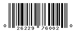 UPC barcode number 026229760020
