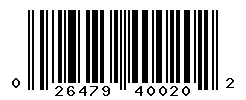 UPC barcode number 026479400202