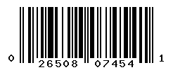 UPC barcode number 026508074541