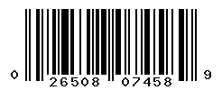 UPC barcode number 026508074589