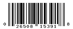 UPC barcode number 026508153918
