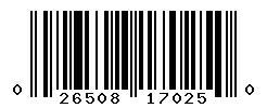 UPC barcode number 026508170250