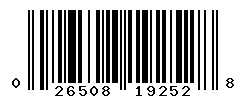 UPC barcode number 026508192528