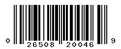 UPC barcode number 026508200469