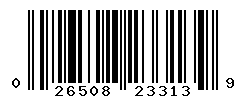 UPC barcode number 026508233139