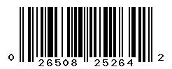UPC barcode number 026508252642