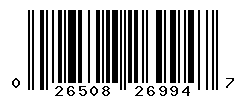 UPC barcode number 026508269947