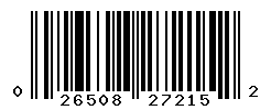 UPC barcode number 026508272152