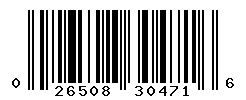UPC barcode number 026508304716