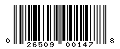 UPC barcode number 026509001478
