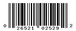 UPC barcode number 026521025292