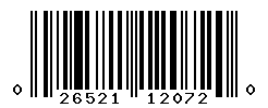 UPC barcode number 026521120720