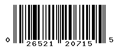 UPC barcode number 026521207155