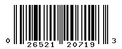 UPC barcode number 026521207193