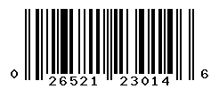 UPC barcode number 026521230146
