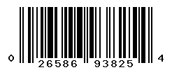 UPC barcode number 026586938254