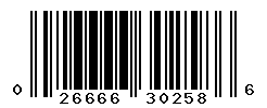 upc 026666302586 barcode image