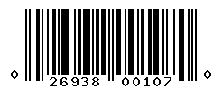 UPC barcode number 026938001070