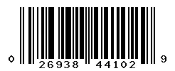 UPC 026938441029 barcode image