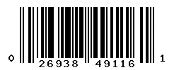 UPC barcode 026938491161