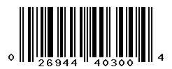 UPC 026944403004 barcode image