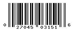 UPC barcode number 027045031516