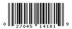 UPC barcode number 027045141819