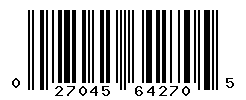 UPC barcode number 027045642705