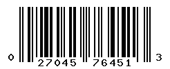 UPC barcode number 027045764513