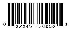 UPC barcode number 027045769501