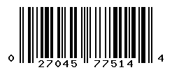 UPC barcode number 027045775144