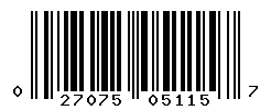 UPC barcode number 027075051157