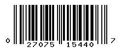 UPC barcode number 027075154407