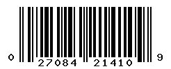 UPC barcode number 027084214109