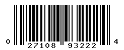 UPC barcode number 027108932224