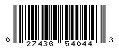 UPC barcode number 027436540443