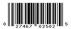 UPC barcode number 027467025025