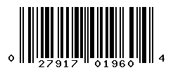 UPC barcode number 027917019604